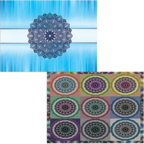 벨라 실리콘 식탁매트 2p 동그라미패턴 세트, 동그라미패턴, 연꽃2, 385 x 285 mm, 두께 1mm