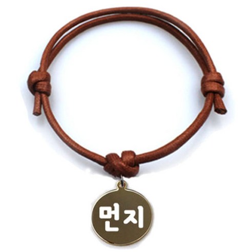 펫츠룩 굿모닝 카라멜 반려동물 목걸이 M + 메탈원형 팬던트 S, 골드(먼지), 1개