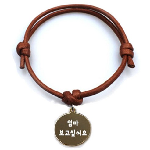 펫츠룩 굿모닝 카라멜 반려동물 목걸이 M + 메탈원형 팬던트 S, 골드(엄마보고싶어요), 1개