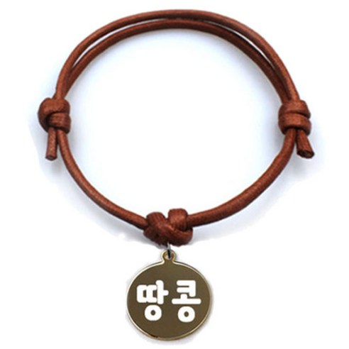 펫츠룩 굿모닝 카라멜 반려동물 목걸이 M + 메탈원형 팬던트 S, 골드(땅콩), 1개
