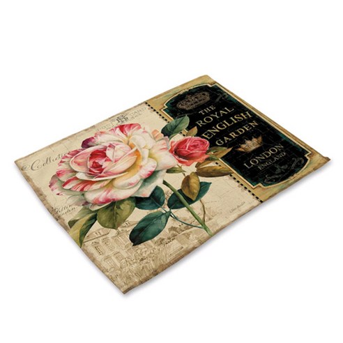 비케이 꽃 그림 엽서 식탁매트, 22, 가로 42cm x 세로 32cm