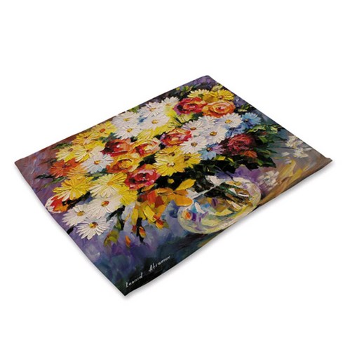 비케이 꽃 그림 식탁매트, 8, 가로 42cm x 세로 32cm
