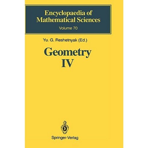 Geometry IV: Non-Regular Riemannian Geometry Hardcover, Springer