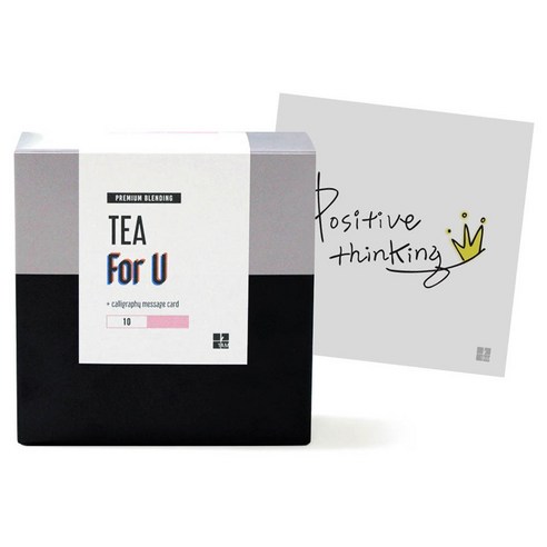1AM For U 블랜딩 티세트 러블리 초콜렛, 티백 6p + 미니 캘리그라피 Positive Thinking, 1세트