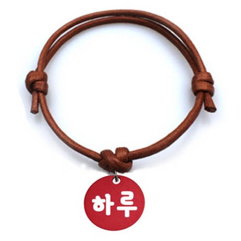 펫츠룩 굿모닝 카라멜 반려동물 목걸이 M + 알미늄원형 팬던트 M, 레드(하루), 1개
