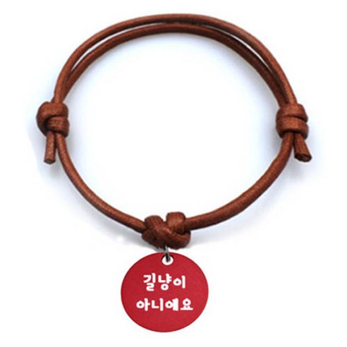 펫츠룩 굿모닝 카라멜 반려동물 목걸이 M + 알미늄원형 팬던트 M, 레드(길냥이아니에요), 1개
