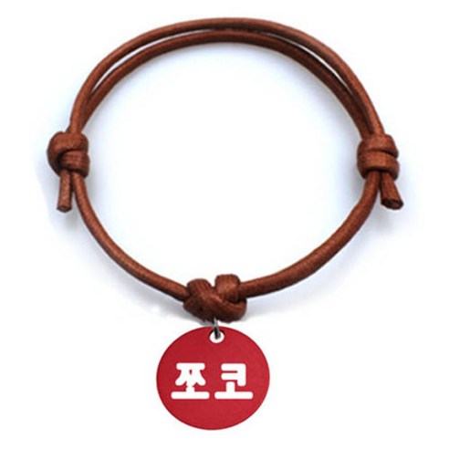 펫츠룩 굿모닝 카라멜 반려동물 목걸이 M + 알미늄원형 팬던트 M, 레드(쪼코), 1개