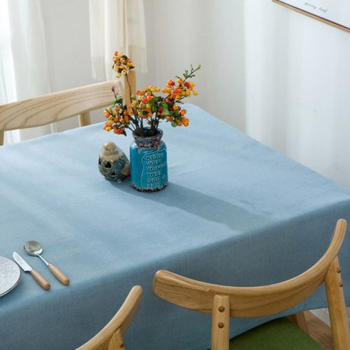 이코디 리얼리티 코튼 테이블 보, 블루, 140 x 200 cm