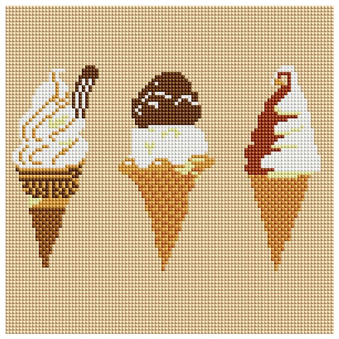아트조이 DIY 보석 십자수 키트 25 x 25 cm, 아이스크림 홀릭, 1개