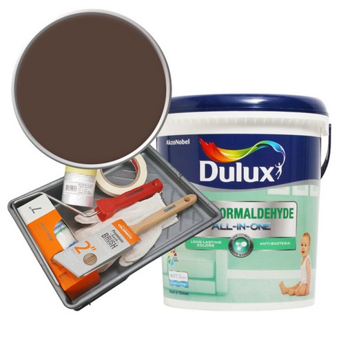 듀럭스 안티 포름알데히드 올인원 페인트 3L 세트, Authentic Brown