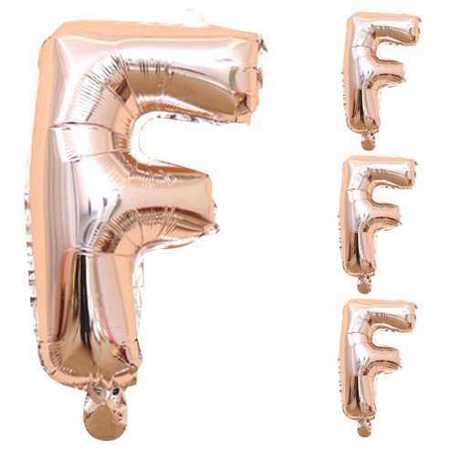 인터팝 파티팝 파티용품 알파벳 40인치 풍선, 실버(F), 4개입