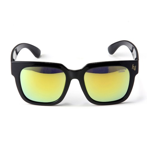 하이비션 COURAGE 스포츠 선글라스 + 파우치, 선글라스(Black + Yellow Mirror Lens), 파우치(랜덤 발송)