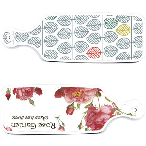 로엠디자인 서빙 도마 보드 2p Rose Garden 세트, Rose Garden, 나뭇잎 패턴, 1세트