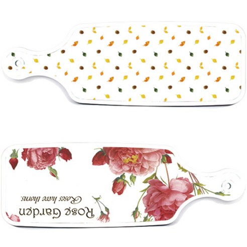 로엠디자인 서빙 도마 보드 2p Rose Garden 세트, Rose Garden, 도토리 화이트, 1세트