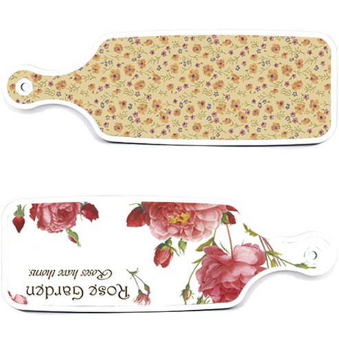 로엠디자인 서빙 도마 보드 2p Rose Garden 세트, Rose Garden, 자황색 플라워, 1세트