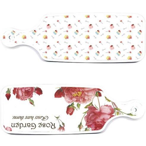 로엠디자인 서빙 도마 보드 2p Rose Garden 세트, Rose Garden, 케익, 1세트