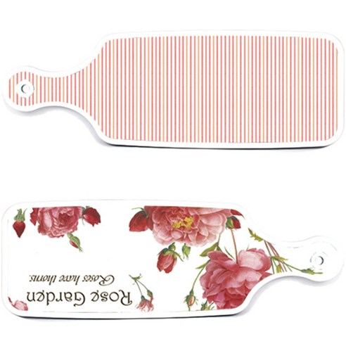 로엠디자인 서빙 도마 보드 2p Rose Garden 세트, Rose Garden, 주홍 라인, 1세트