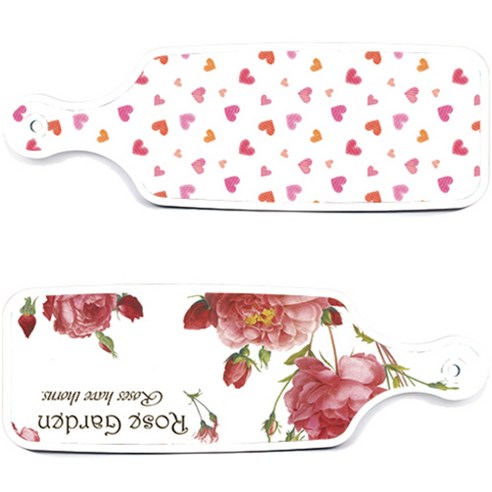 로엠디자인 서빙 도마 보드 2p Rose Garden 세트, Rose Garden, 연분홍색 러브, 1세트