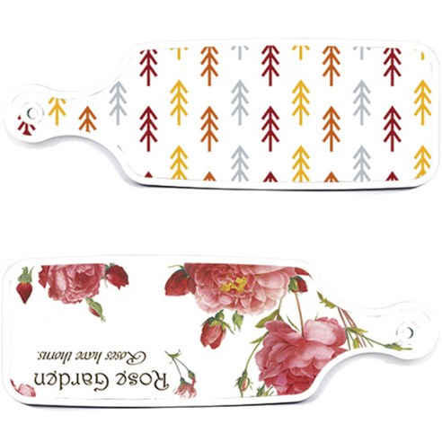로엠디자인 서빙 도마 보드 2p Rose Garden 세트, Rose Garden, 소나무 화이트, 1세트