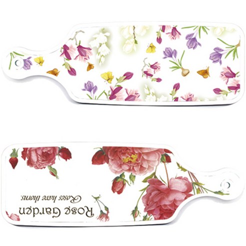 로엠디자인 서빙 도마 보드 2p Rose Garden 세트, Rose Garden, 로맨틱 청자색 floral, 1세트