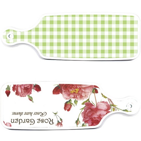로엠디자인 서빙 도마 보드 2p Rose Garden 세트, Rose Garden, 체크 파스텔 그린, 1세트
