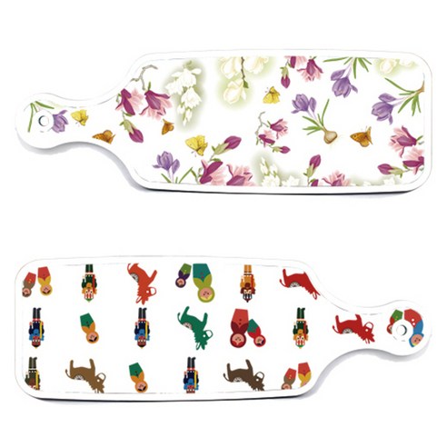 Loem 디자인 서빙 양면도마 마트로시카, 마트로시카, 로맨틱 청자색 floral, 1개