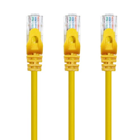 AVIVE 고급형 UTP 2m CAT6 랜선 케이블, YELLOW, 3개