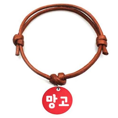 펫츠룩 굿모닝 카라멜 반려동물 목걸이 M + 알미늄원형 팬던트 S, 레드(망고), 1개