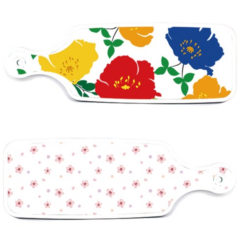 로엠디자인 국화블루화이트보드 서빙 도마 보드 2p 세트, 국화블루화이트보드, 연분홍나팔꽃, 1세트