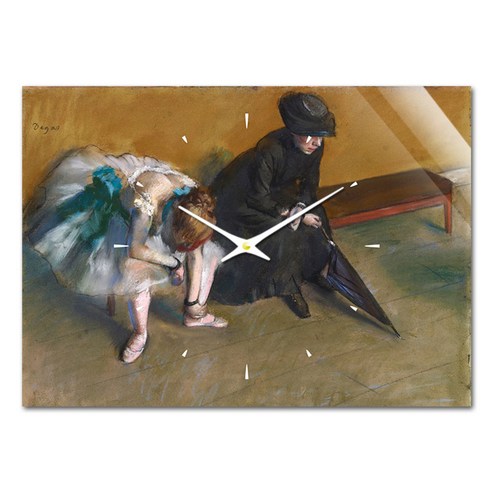 더윤 레티나 명화 벽시계 42 x 30 cm, 드가 기다림