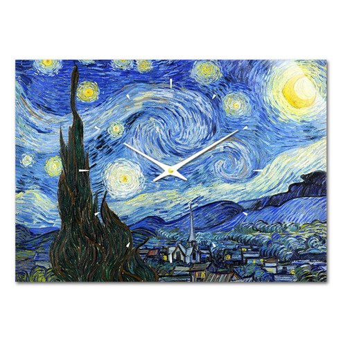 더윤 레티나 명화 벽시계 42 x 30 cm, 고흐 별이빛나는밤