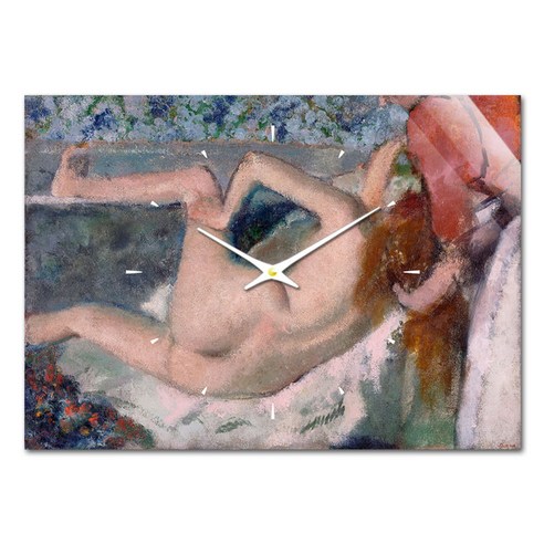 더윤 레티나 명화 벽시계 42 x 30 cm, 드가 목욕후