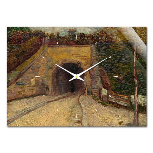 더윤 레티나 명화 벽시계 42 x 30 cm, 고흐 지하도가 있는 도로