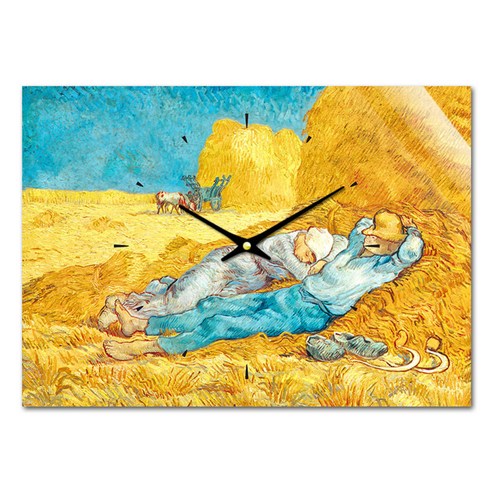 더윤 레티나 명화 벽시계 42 x 30 cm, 고흐 낮잠