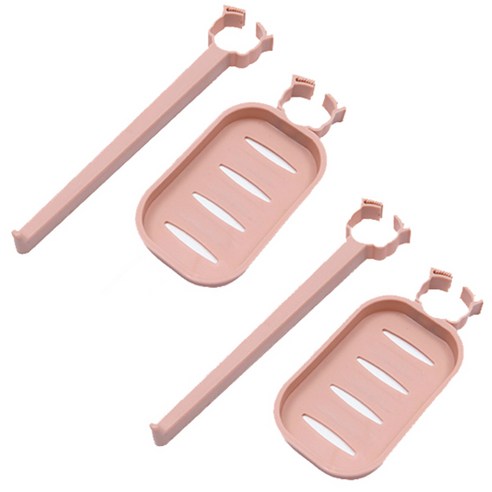 블럭마트 싱크대 수건 행주걸이 + 비누받침대 세트, 핑크, 2세트