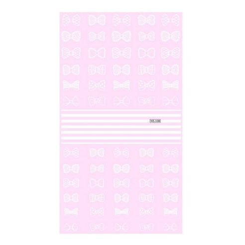 네일스케치 드라이데칼, NS 108 리본2 화이트, 1개