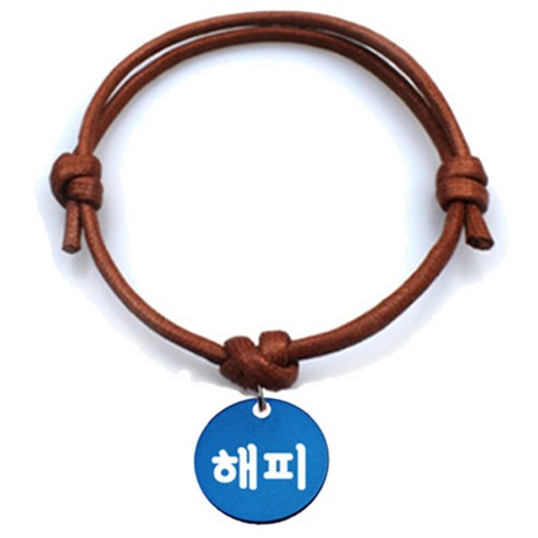 펫츠룩 굿모닝 카라멜 반려동물 목걸이 M + 알미늄원형 팬던트 S, 블루(해피), 1개