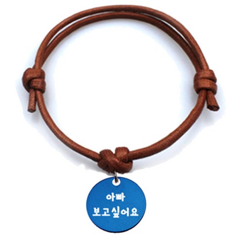 펫츠룩 굿모닝 카라멜 반려동물 목걸이 M + 알미늄원형 팬던트 S, 블루(아빠보고싶어요), 1개