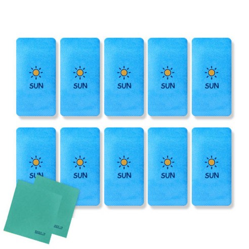 송월타올 큐티데일리 요일수건 10p + 독일행주 2p 랜덤 발송, 일요일(하늘), 1세트