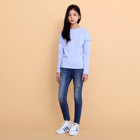 쥬니블리 여아용 안나 엣지 상하복 세트, 블루