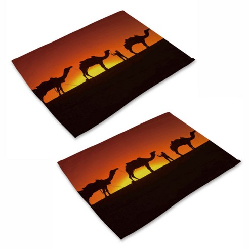 아울리빙 사막의 낙타 식탁매트 2p, B, 42 x 32 cm
