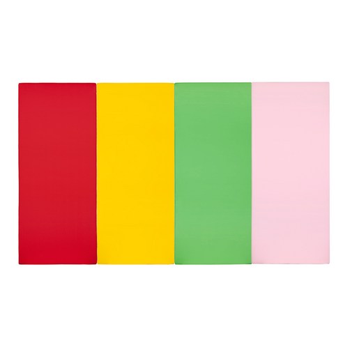 퍼니존 퍼니테라피 레드 비비드 시리즈 유아 폴더 매트, 레드 + 옐로우 + 그린 + 베이비 핑크