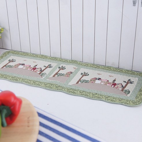 순면 워싱 주방매트 겸 쇼파매트, 언덕마을