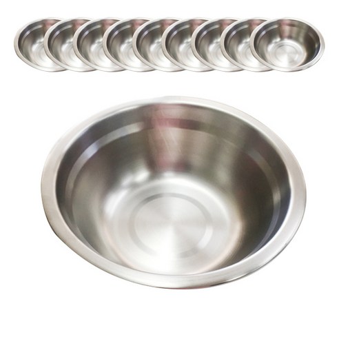 노마드캠핑 스테인레스 캠핑 개별 국그릇 16cm, 실버, 10개