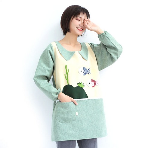 아울리빙 원피스형 카라 앞치마, B, 1개