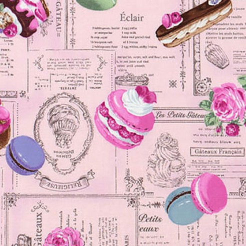 유와 코튼 스위트 란도우 앤틱 스위트 패브릭원단, 핑크