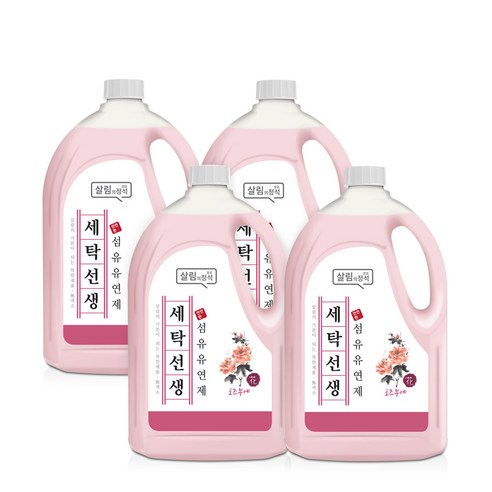 아토세이프 세탁선생 섬유유연제 로즈부케향 2.5L, 4개입