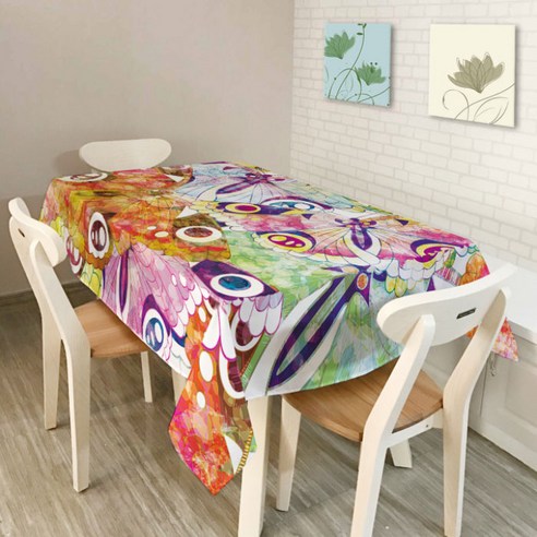 아울리빙 카오스패턴 키친 테이블커버, J, 140 x 140 cm