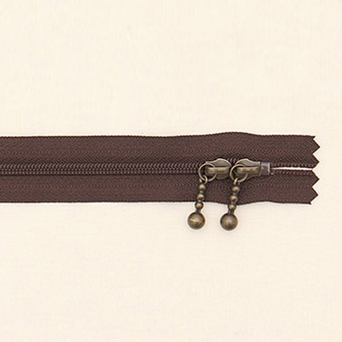 YKK 슬림 코일 지퍼 내추럴 50cm, 브라운, 10개입