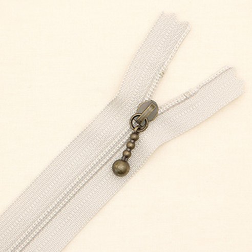 YKK 슬림 코일 지퍼 내추럴 20cm, 그레이베이지, 10개입